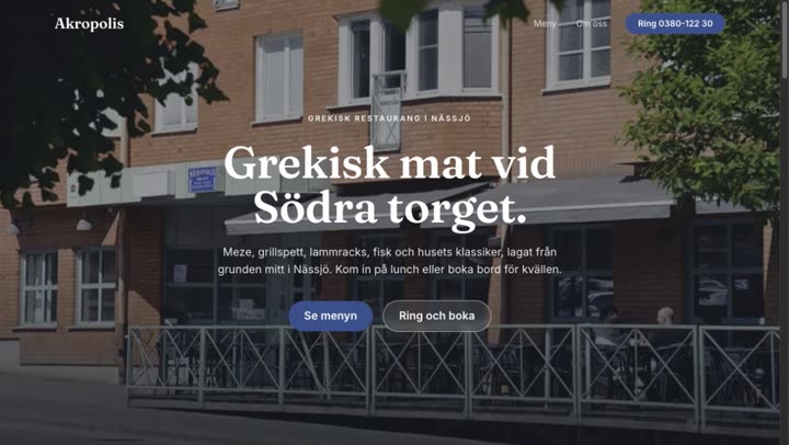 Akropolis Nässjös webbplats